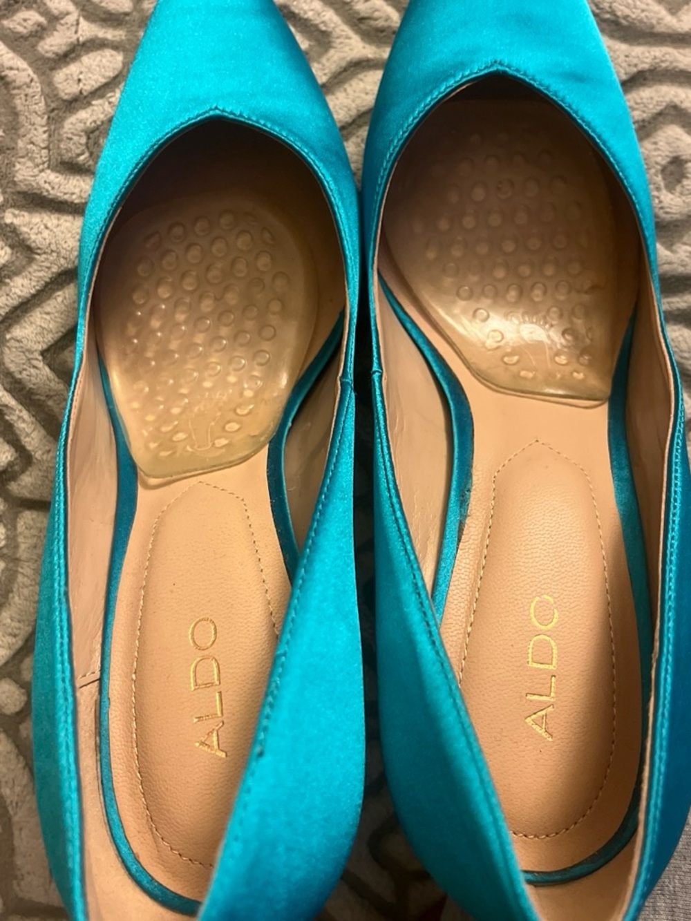 ALDO Women's Teal Pointed-Toe Satin Pumps - Picture 5 of 13